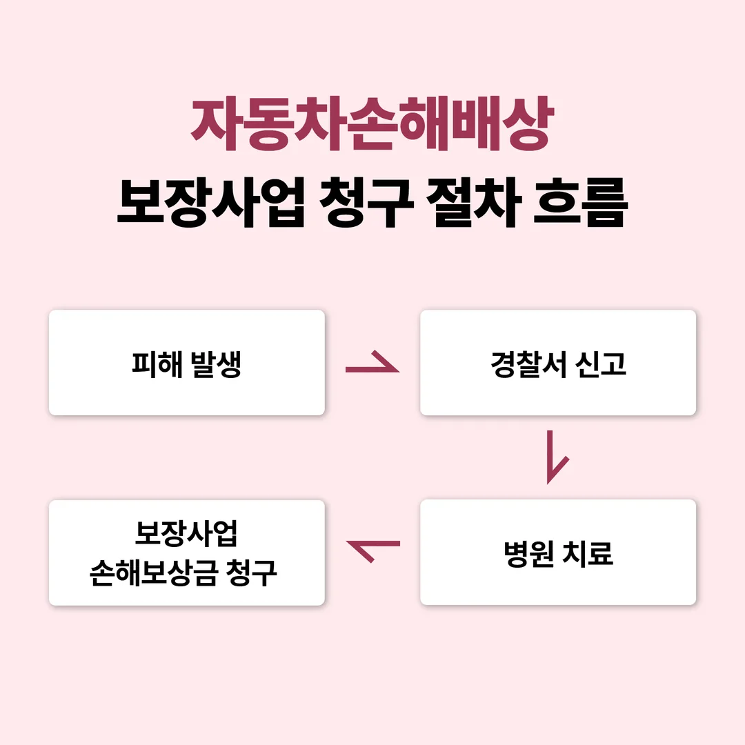 자동차손해배상 보장사업 청구 절차 흐름