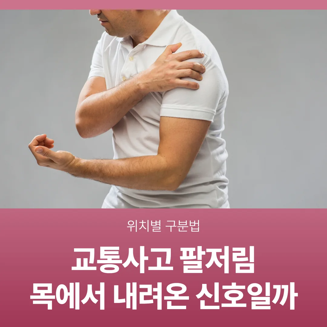 교통사고 팔저림, 목에서 내려온 신호일까 — 위치별 구분법