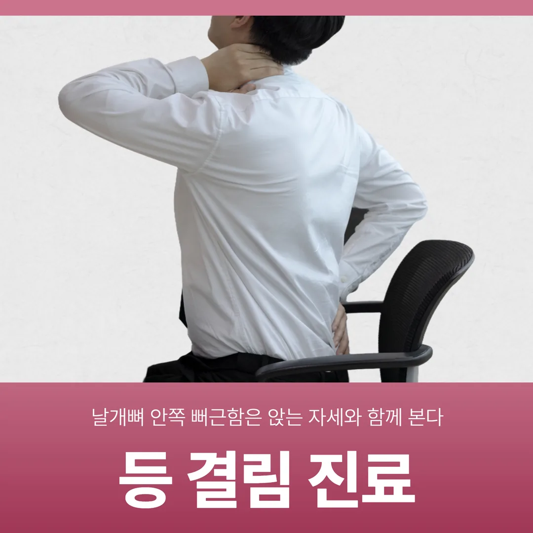 동탄한의원 등 결림 진료, 날개뼈 안쪽 뻐근함은 앉는 자세와 함께 본다